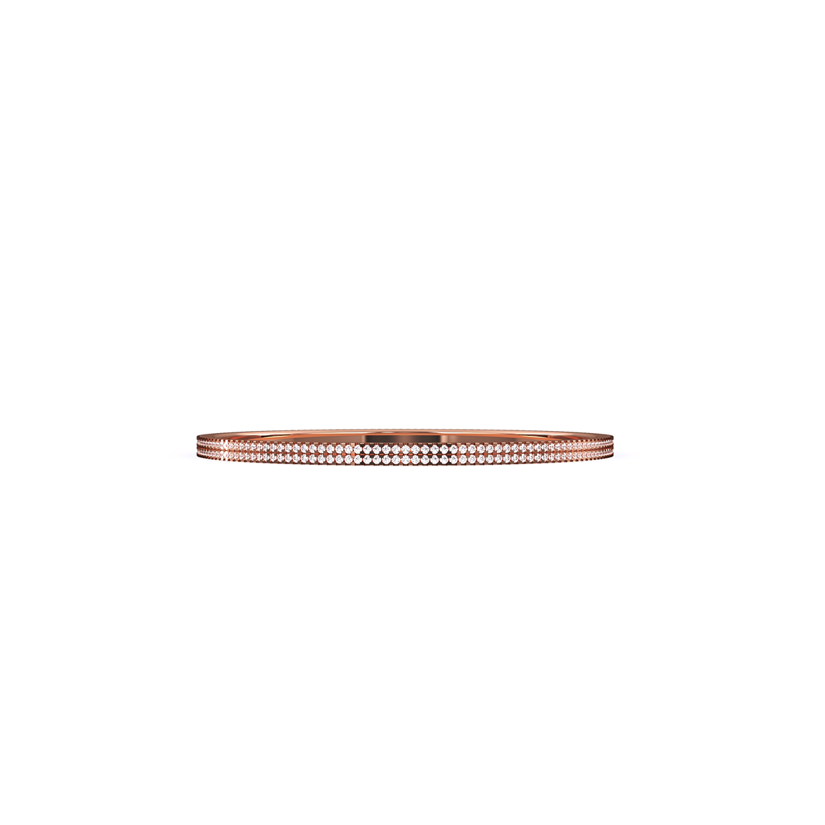 Delicate Two Row Round Diamond Bangle